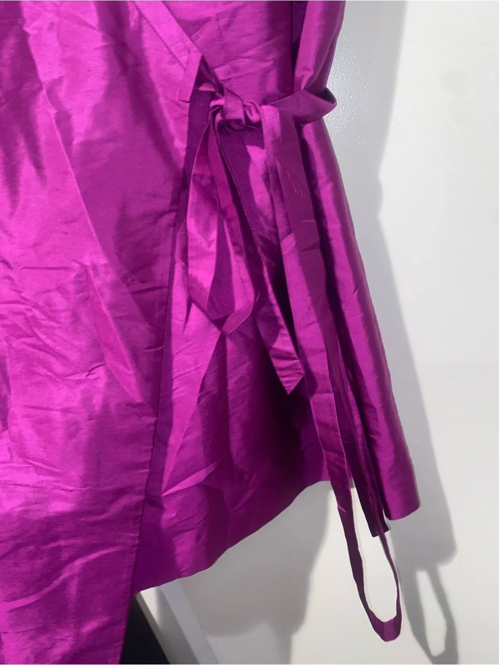 J.Crew 100% Silk Magenta Wrap Dress Petite 6P Cocktail Wedding Guest